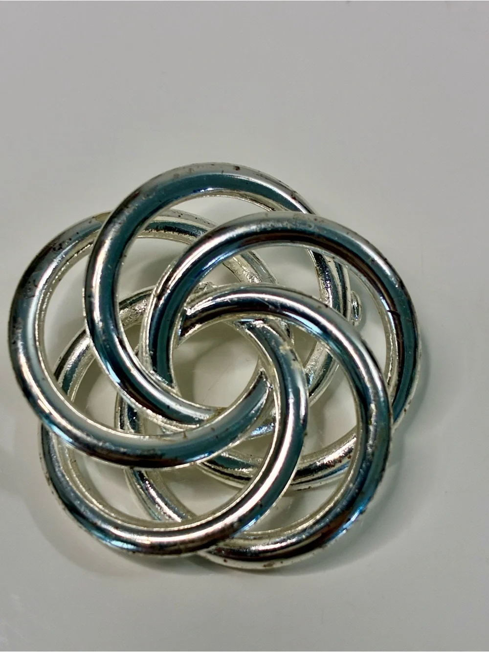 Napier Silver Infinity Interlocking Knot Brooch Lightweight Timeless Elegant